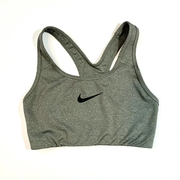 Nike Gray Swoosh Sports Bra - Picture 1 of 3